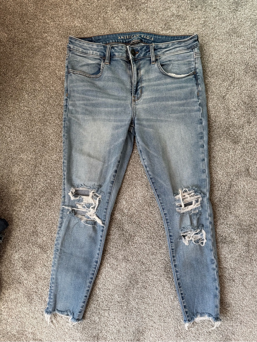 American Eagle Outfitters Light Blue Ripped Jeggings
